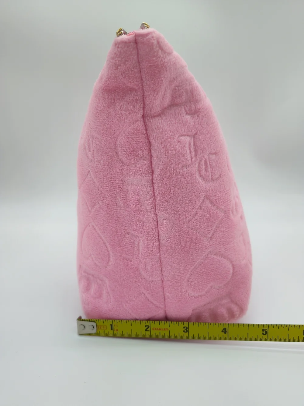 JUICY COUTURE Pink Velour Monogram Cosmetic Bag Travel Bottle NWT